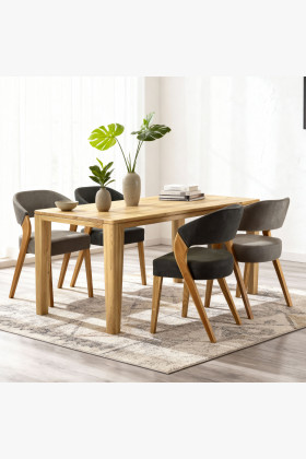 Masszív tölgyfa étkezőasztal olajozott felülettel, 140x80 cm